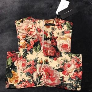 Zara floral crop top NWT